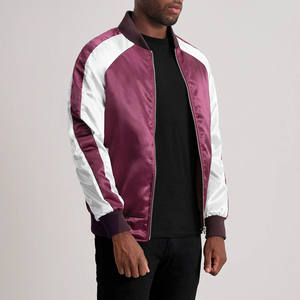 Slim Fit Winter Fashion Design OEM Custom Embroidery Logo Satin Baseball <b>Jacket</b> High Quality Satin Bomber <b>Jacket</b> <b>Men</b> - Product Image 3