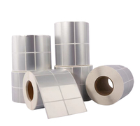 Wasserfeste Matte Silber-Etiketten 40x60mm Thermische Barcode-Aufkleber Anpassbare Größe Thermische PET-Etikettenrollen