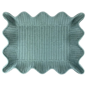 Set of Wavy Rattan Serving Trays Handwoven Decorative Storage <b>Baskets</b> for Home, Kitchen & <b>Table</b> Display - Product Image 2