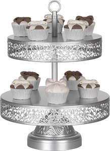 Wholesale Elegant Design Round Metal 2 Tier <b>Cookie</b> & Cake Stand For Table Decoration in Low Price - Product Image 5