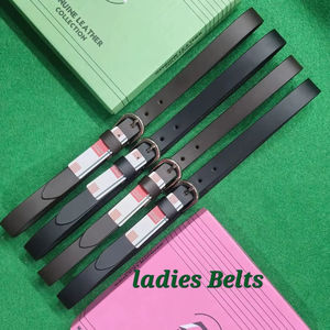 Ceinture lisse pour femmes en cuir de vache véritable écologique à grain imprimé - Product Image 1