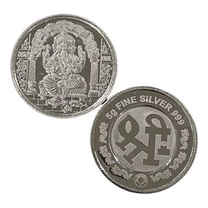 Joyería Artística Ishwar, Coleccionable Cultural, Monedas de Plata Pura 99.9%, Elegante Colgante Religioso Hindú para Ceremonias, 5-100g, Unisex - Product Image 1
