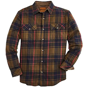 <b>Men's</b> Breathable Green and <b>Blue</b> Plaid <b>Flannel</b> <b>Shirts</b> Stand Collar Casual Wear Custom Brand with Floral Pattern Regular Fit - Product Image 5