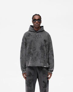 Sudaderas con Capucha Personalizadas con Lavado Ácido y Logotipo Estampado, 100% Algodón, Estilo Casual, Hombros Caídos, Alta Calidad, Nuevo Estilo, Sudaderas con Capucha para Hombre - Product Image 3