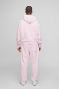 Ensemble survêtement rose clair pour homme, sweat à capuche et pantalon de jogging, vêtements de sport décontractés en polaire, tenue de sport hiver deux pièces - Product Image 2