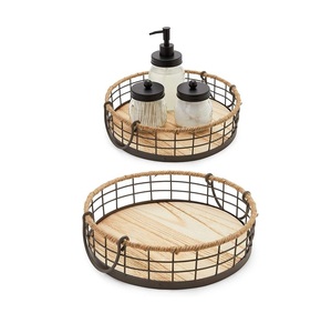 Ensemble de paniers en fil métallique élégants, organisateur de rangement multifonctionnel pour le comptoir de cuisine, pour la maison, les repas et les fêtes - Product Image 1