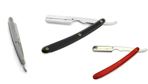 Maquinilla de afeitar recta de peluquero de alta calidad con logotipo personalizado y hoja reemplazable, mango de plástico, precio asequible - Product Image 3