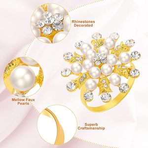 Servilletero de oro alemán, servilletero de copo de nieve de diamantes de imitación, ideal para el día a día, Decoración de mesa, papel, decoración de fiesta de madera - Product Image 2