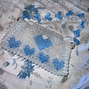 Bolsa de abalorios de estilo de dama de alta calidad, cadena de diamantes de cristal, adornos de borlas, patrón geométrico abierto para eventos de uso diario - Product Image 1