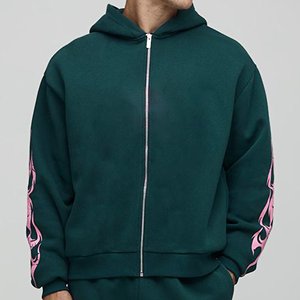 Chándal de Hombre con Capucha y Logotipo Impreso en Verde, Diseño 2 en 1, Estilo Urbano, Transpirable, para Invierno, Venta al Por Mayor - Product Image 3