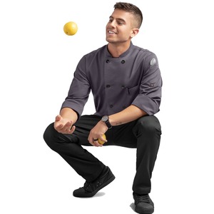 Abrigos de Chef de manga larga OEM de alta calidad, ropa de trabajo para restaurante de Hotel, uniforme, chaqueta de Chef de cocina, uniforme de abrigo de Chef liso de cocina - Product Image 4