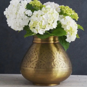 Vase à fleurs en laiton Antique fait à la main décoration de Table Antique pour les mariages maison pièce maîtresse décorative Vase de sol fonctionnel - Product Image 1