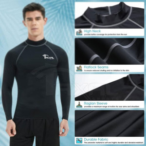 Heavy Duty Slim Fit Men Rash Guard Servicio OEM En stock Hombres Rash Guard Etiqueta privada Hombres Rash Guard - Product Image 5