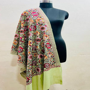 Heritage <b>Pashmina</b> FW Nalki Embroidery Jama <b>Shawl</b> Handwoven Artistic Perfection Flexible - Product Image 1