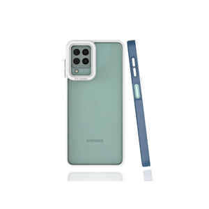 Netzy SAFA Mima Silicone Back Cover for Samsung for Galaxy M22 <b>Navy</b> Blue Ins Frosting Retail Packed Phone Protection for A53 - Product Image 1