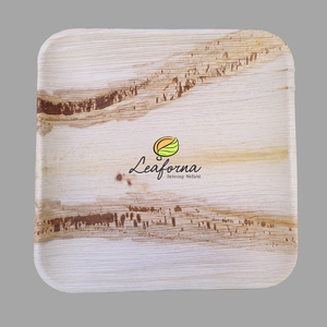 Ensemble de vaisselle jetable écologique réutilisable de qualité supérieure Assiette carrée en feuille de palmier biodégradable naturel pour les fêtes de camping - Product Image 4