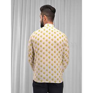 Chemise décontractée pour homme en coton imprimé à manches longues, respirante, en popeline ou tissu Oxford, motif floral ou à pois, offre ODM - Product Image 5