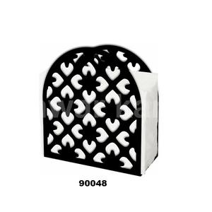 Porte-serviettes à fleurs en métal noir mat Porte-mouchoirs élégant pour la maison Cuisine Hôtel Restaurant & Décoration de table de mariage - Product Image 1