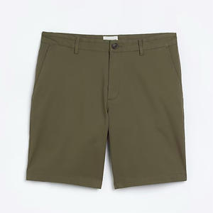 Short Chino Slim avec poches latérales et boutons et fermeture éclair, 98% coton, 2% élasthanne, vert - Product Image 6