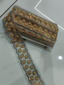 Matériel de dentelle perlée en maille douce pour le bricolage et la couture Dentelle en filet perlé avec strass pour robes élégantes - Product Image 5