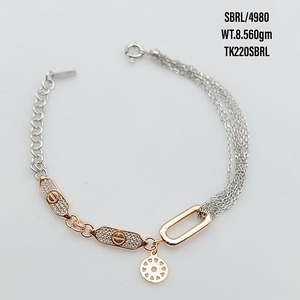 Emer Cz Bracelet carré en argent sterling 925 avec zircon cubique et pavé Bracelet plaqué or massif pour cadeau de fête classique - Product Image 3