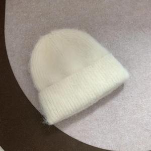 Gorro de Lana Esponjoso para Mujer, Gorro de Punto Cálido de Invierno, Gorro Tipo Bonete Sólido para Mujer - Product Image 2
