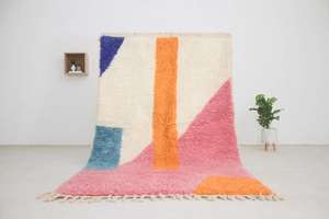 Alfombra única marroquí Beni Ourain hecha a mano marroquí Boho Beni Ourain alfombra Albertina Alfombra de lana anudada a mano por ITHL - Product Image 4