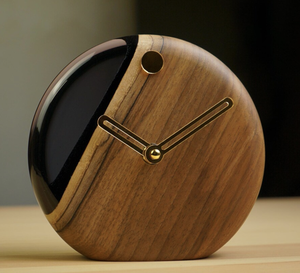 Reloj de Pared Moderno de Madera Epoxi Transparente, Reloj de Pared Decorativo para el Hogar, Reloj de Resina de Madera de la India - Product Image 5