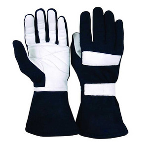 Custom Full Finger Car Racing Gloves Black White Panelled Non <b>Slip</b> Breathable Motorcycle Riding Sports Gloves OEM - Product Image 1