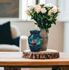 Urna Funeraria de Metal con Acabado Esmaltado Ovalado Art Deco de Nuevo Diseño, con Grabado a Mano Personalizado, Capacidad de 1-2L y Caja de Terciopelo - Product Image 2