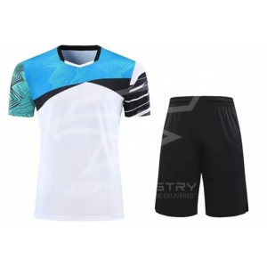 Uniforme de tenis de manga corta unisex para hombre con logotipo personalizado, tela transpirable que absorbe el sudor, uniformes de impresión digital - Product Image 2