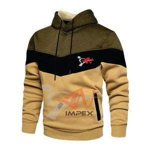 เสื้อฮู้ดดี้พิมพ์ลายโลโก้คุณภาพสูงแบบกำหนดเองสำหรับผู้ชาย ตัดเย็บสามสี สวมใส่สบาย ไซส์ใหญ่ ผ้าฝ้าย 100% กันน้ำสำหรับฤดูหนาว - Product Image 3