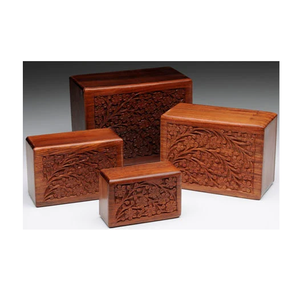 Urna de cremación decorativa Cenizas conmemorativas Urna de entierro JUEGO DE 4 Venta caliente Funeral Barato y Mejor Precio Madera tallada a mano - Product Image 1
