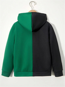 2025 haut garçons hauts pullover sweat à capuche zippé graphique à manches longues goutte épaule-printemps/automne hauts polaire Polyester OEM Sublimation - Product Image 2