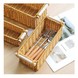 Cestas de almacenamiento de ratán ecológicas personalizadas con asa, diseño multifunción, embalaje personalizado, decoración del hogar, fabricante de Vietnam - Product Image 4