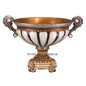 Ensemble de 3 vase trompette en métal de qualité exclusive plaqué or de haute qualité accessoires de décoration de mariage et d'événements d'Inde - Product Image 6