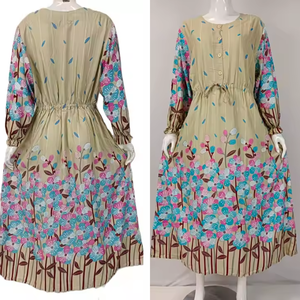 Vestido Musulmán Casual de Verano para Mujer, sin Mangas, Estampado Floral, de Secado Rápido, Transpirable, Suave, Largo, con Cierre de Cordón, Hecho de Otro Material - Product Image 5