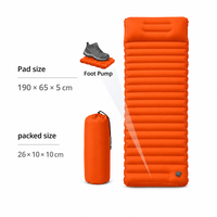 Matelas de camping gonflable compact en TPU avec oreiller et pompe à pied, cellules alvéolées, lit d'air individuel pour la randonnée et les voyages
