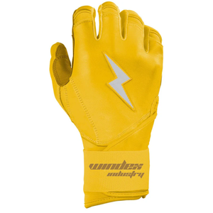 Premium amarillo y marrón con agarre fuerte puño largo cuero diseño único guante de bateo de béisbol - Product Image 5