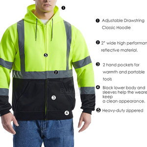 Vêtements de travail, design personnalisé, respirant, imperméable, coton, sécurité, sweat-shirt haute visibilité, fabriqué au Pakistan - Product Image 4