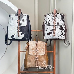 Mochila de diseñador de alta calidad para mujer, mochila de viaje de gran capacidad para ordenador portátil, mochila de transporte oculta de cuero de vaca mecanizada a mano - Product Image 1