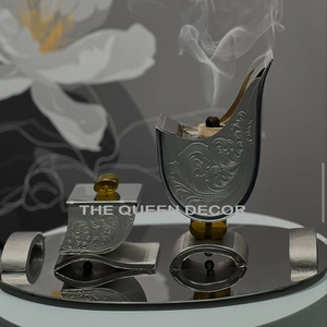 Juego de quemador Bakhoor de Metal de nuevo diseño para decoración del hogar y fragancia, quemador de incienso árabe de Oriente Medio para fragancia - Product Image 2