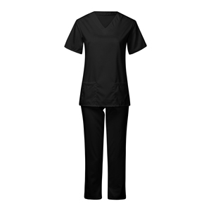 Conjuntos de uniformes médicos de manga corta para clínica dental y hospital femenino, tela de elastano con detección de agujas y fusión sin costuras - Product Image 4