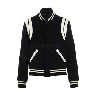 Chaqueta universitaria cálida para mujer con forro acolchado y botones a presión Chaqueta universitaria personalizada para mujer con opciones de color personalizadas - Product Image 1