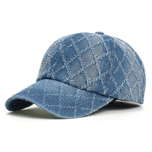 Adjustable Vintage Denim <b>Baseball</b> <b>Cap</b> <b>Men</b> Women's Fashionable Trucker Style Low Profile 6 Panels with Curved Brim Cotton Fabric - Product Image 3