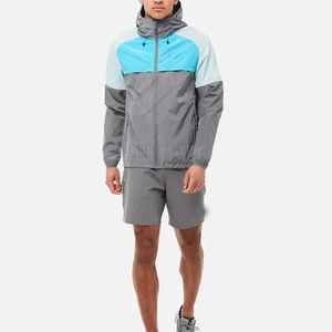 Lightweight Windbreaker Shorts <b>Set</b> With Zipper Top And Elastic Waist For Daily Casual Wear Windbreaker Shorts <b>Set</b> - Product Image 3