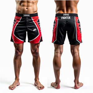 Pantalones cortos de lucha MMA personalizados para hombres sublimados No Gi BJJ Grappling Performance Wear Kimono Jiu Jitsu al por mayor con función elástica - Product Image 3