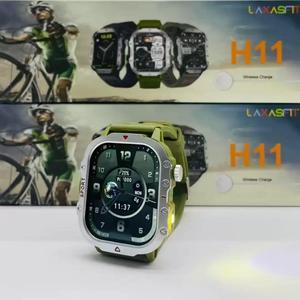 Montre connectée de sport H11 pour l'extérieur, écran tactile IPS 41-43 mm, boîtier en alliage, bracelet en caoutchouc, charge magnétique, moniteur de fréquence cardiaque, appels - Product Image 2
