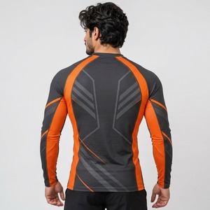 Athletic Training Workout Fitness Running Cycling Surfing <b>Gym</b> Performance Men Rash Guard Long Sleeve <b>Compression</b> Sports <b>Shirt</b> - Product Image 2