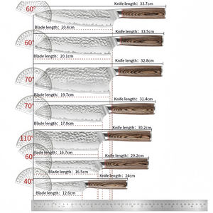 Vente en gros de commandes en vrac personnalisées, service OEM et ODM, ensemble de couteaux de cuisine en acier au carbone, ensemble de cinq pièces faites à la main avec manche en bois - Product Image 5
